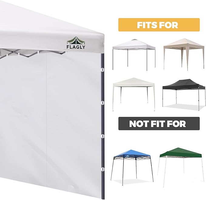 10x10 Pop Up Canopy Sidewall - 1 PC 300D Waterproof Attachable Tent Wall, Privacy Shade for Outdoor Events, Vendor Booths (Tent Not Included, with Door)
