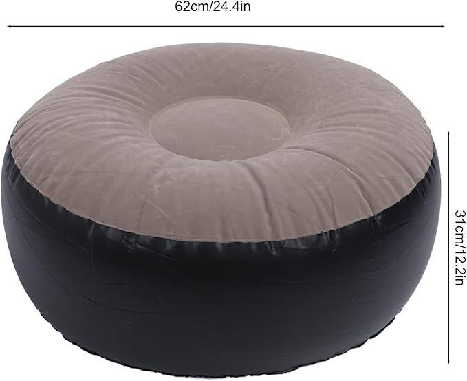 ZJchao Pouf Ottoman, Outdoor Ottoman, Inflatable Foot Rest, Inflatable Flocking Stool Multipurpose Lightweight Round Portable Inflatable Stool for Travel Camping Outdoor Activities