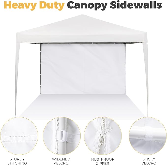 10x10 Pop Up Canopy Sidewall - 1 PC 300D Waterproof Attachable Tent Wall, Privacy Shade for Outdoor Events, Vendor Booths (Tent Not Included, with Door)