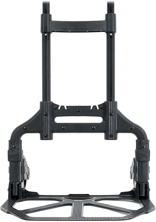 Rockville GigMate 154 lbs DJ/Musician Aluminum Trolley Hand Truck, Folds Flat, Large Rubber Wheels, Bungee Cord Included, Adjustable Height, for DJs and Musicians Transporting Gear