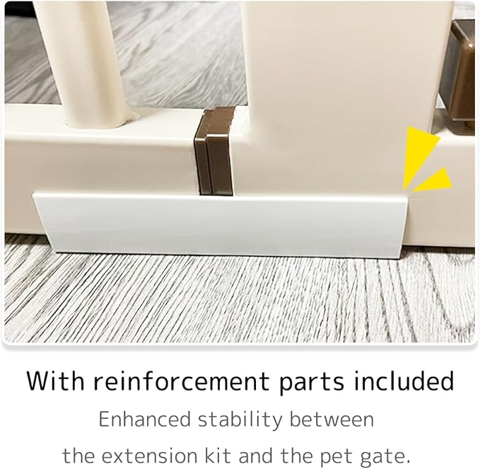 Lumizone Extra Tall Cat Gate Extension Kit 61.02" High Pressure Mounted 16.73" Extra Wide 1.37" Gap No Drilling Tall Pet Gate for Dogs (Cream, 16.73" W)