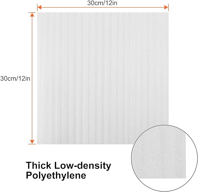 100-Count Cushion Foam Sheets 12 x 12 inch Foam Wrap Sheets Packing Cushioning Supplies for Moving, Packing Foam Sheets Safely Wrap Dishes, China, Glasses, Plates and Fragile Items By STARVAST