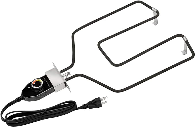 Stanbroil Replacement Part Electric Smoker and Grill Heating Element with Adjustable Thermostat Cord Controller for Most Smokers and Grills, 1500W