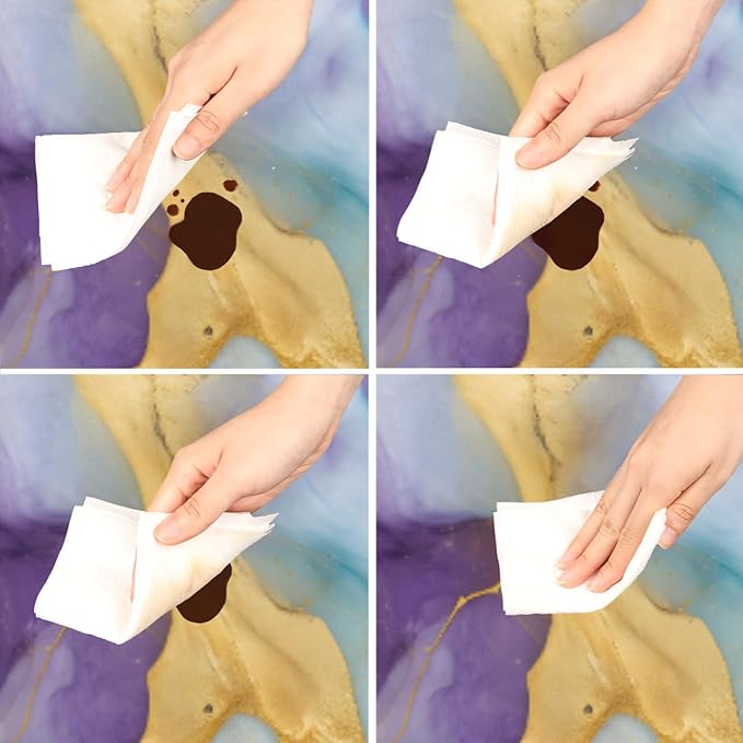 Marble Purple Gold Blue Round Table Cloth Cover, Elastic Edge Waterproof Wipeable Tablecloths 36"-42" Polyester Tablecloth for Party Restaurant Banquet Holiday Camping Outdoor Picnic