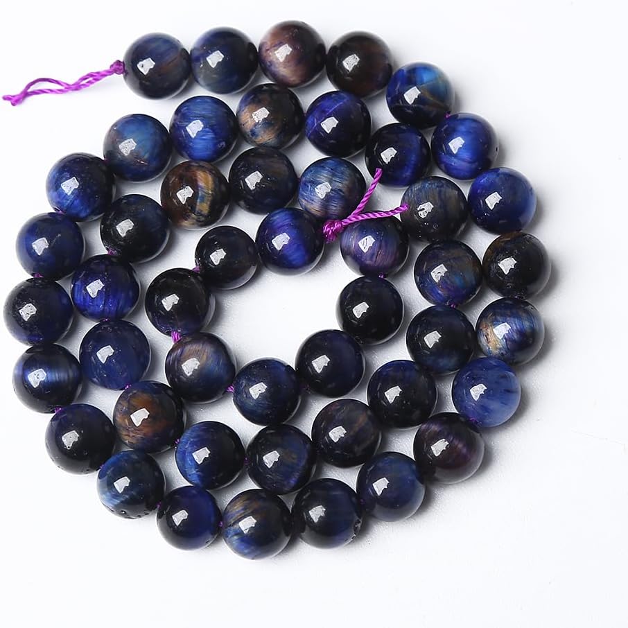72PCS 10mm AAA Natural Tiger Eye Stone Beads Gemstone Round Spacer Loose Beads for Jewelry Making DIY Bracelet,Necklace, Earrings 2 Strand 32"