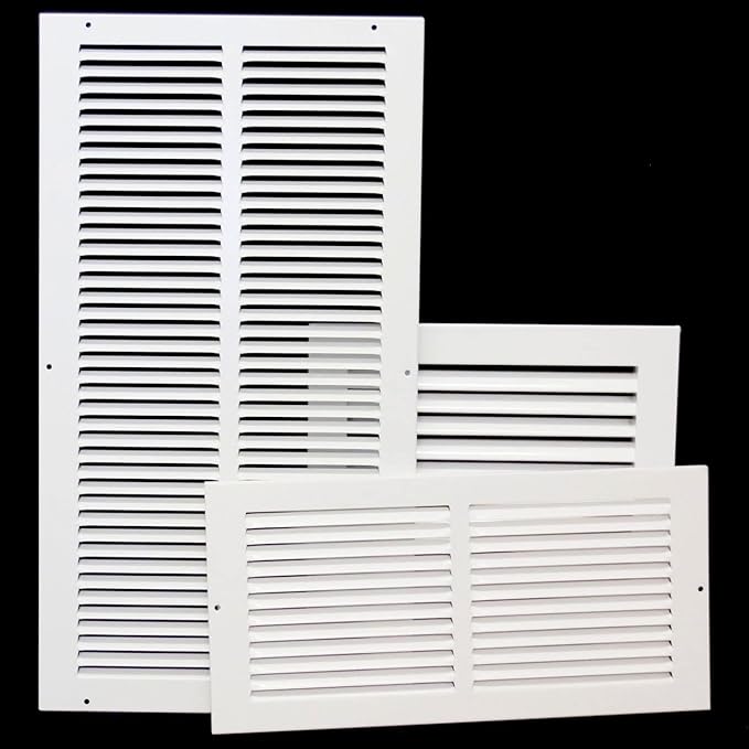 HVAC Premium 24" X 18" Adjustable AIR Supply Diffuser - HVAC Vent Cover Sidewall or Ceiling - Grille Register - High Airflow - White [Outer Dimensions: 25.875" Width X 20" Height.]
