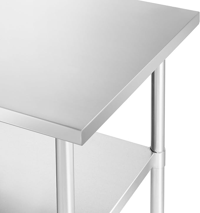 KUTLER Stainless Steel Table 24 x 18 Inches, NSF Heavy Duty Commercial Kitchen Prep and Work Table with Undershelf for Restaurant, Hotel, Home