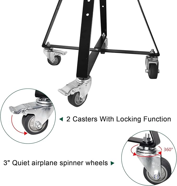 MinMax Big Green Egg Nest, Grill Stand for Big Green Egg Accessories, Rolling Nest with Heavy Duty Locking Caster Wheels Powder Coated Steel for BGE Smoker Kamado Joe Accessories