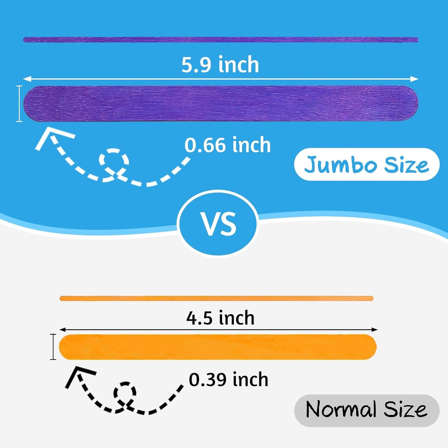 WISYOK 120 Pcs 6” Colored Jumbo Wooden Craft Sticks - Rainbow Wooden Popsicle Sticks for Creative Designs or Kids Education, Home Art Projects