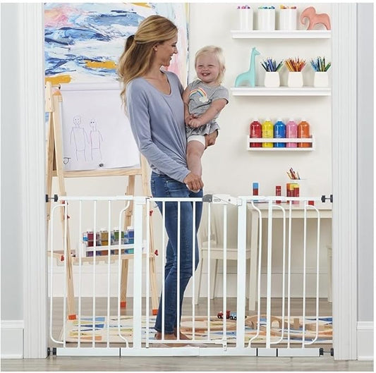 Regalo Safety 56-Inch Extra Wide Baby Gate for Doorways, Hallways & Bottom of Stairs, Pressure Mount Safety Gate for Babies, Toddlers & Pets, Tested & Safe, American Designed, Family Owned