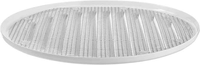 White Metal 5'' Inch Round Ventilation Grille - Inside/Outside use - (Grille: 5''Ø/Cover Area: 6.25''Ø) - Air Vent Louver - Available 4 Sizes / 2 Types / 1 Color.
