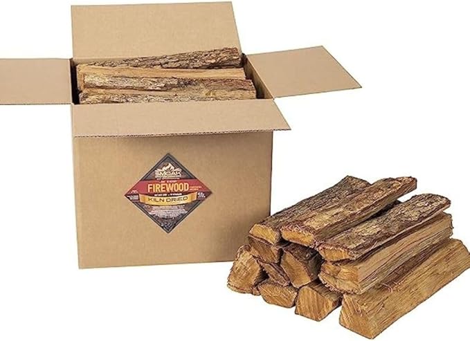 Smoak Firewood - Kiln Dried Premium Oak Firewood (Includes Firestarter) (Large (16inch Logs) 60-70lbs)
