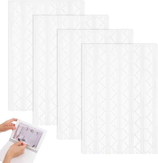 408PCS Photo Corners Self-Adhesive Acid Free Photo Corners Scrapbook Picture Corner Picture Mounting Corner for DIY Scrapbook, Album, Journal, Memory Books