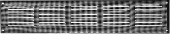 Repa Market Air Vent Cover 20x4 Inch (Outer Dimensions) Black Galvanized Steel Louvered Grill Cover with Mesh Screen/Wall or Ceiling Vent/HVAC Register for Indoor and Outdoor Ventilation