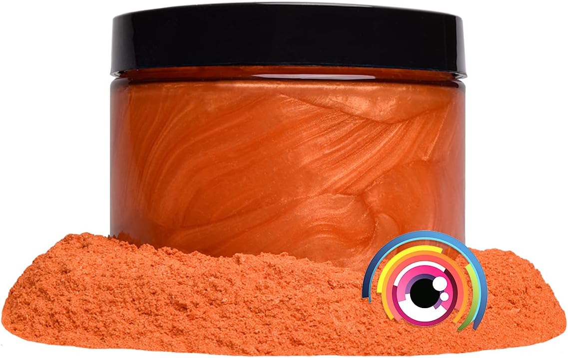 Eye Candy Pigments Premium Orange Mica Powder - Rainbow Orange (50gr) - for Epoxy, Resin, Soap, Paint, Woodworking, Acrylic Pouring, Bath Bombs, Fishing Lures - DIY Arts and Crafts Additive