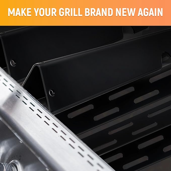 Grill Flavorizer Bars for Weber Genesis II E-410, S-410, LX E-440, S-440, Weber Genesis 2 66041, 66033, 66796, Heat Deflectors BBQ Grill Heat Plate, 17" Porcelain Steel Grill Flavor Bars