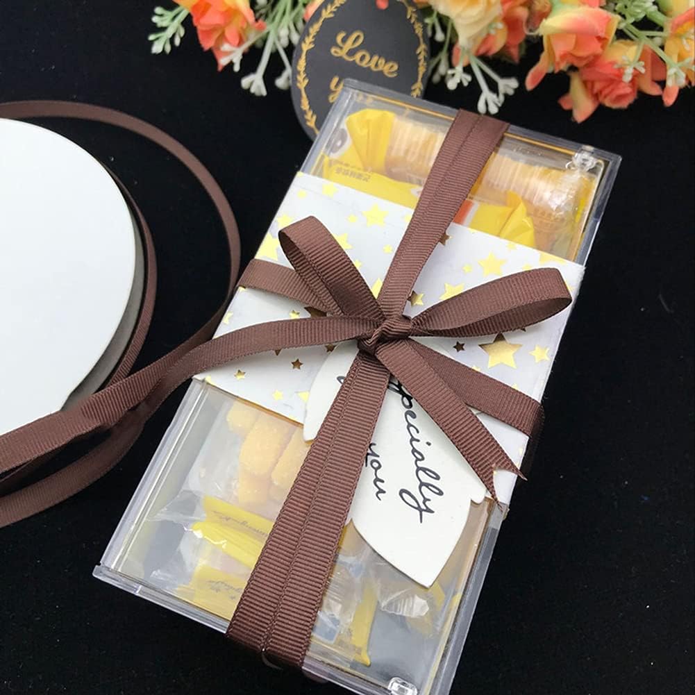 LIUYAXI 1/4" X 50 Yards Solid Brown Grosgrain Ribbon, Perfect for Crafts, Wedding Decor, DIY Hair Accessories, Sewing, Gift Package Wrapping and More