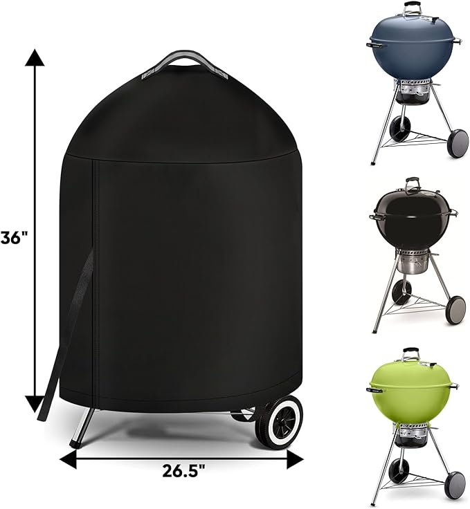 iCOVER Grill Cover for Weber 22 Inch Charcoal Kettle- Heavy Duty Waterproof BBQ Cover for Weber Char-Broil 22 Inch Charcoal Kettle Grills