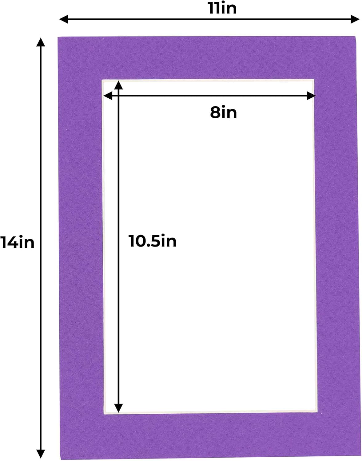 11x14 Mat for 8.5x11 Photo - Precut Purple Picture Matboard for Frames Measuring 11 x 14 Inches - Bevel Cut Matte to Display Art Measuring 8.5 x 11 Inches - Acid Free ONE MAT