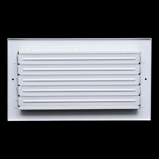 Fits 12x6 Duct Opening Steel Adjustable Air Supply Grille by Handua | Register Vent Cover Grill for Sidewall and Ceiling | White | Outer Dimensions: 13.75" X 7.75"