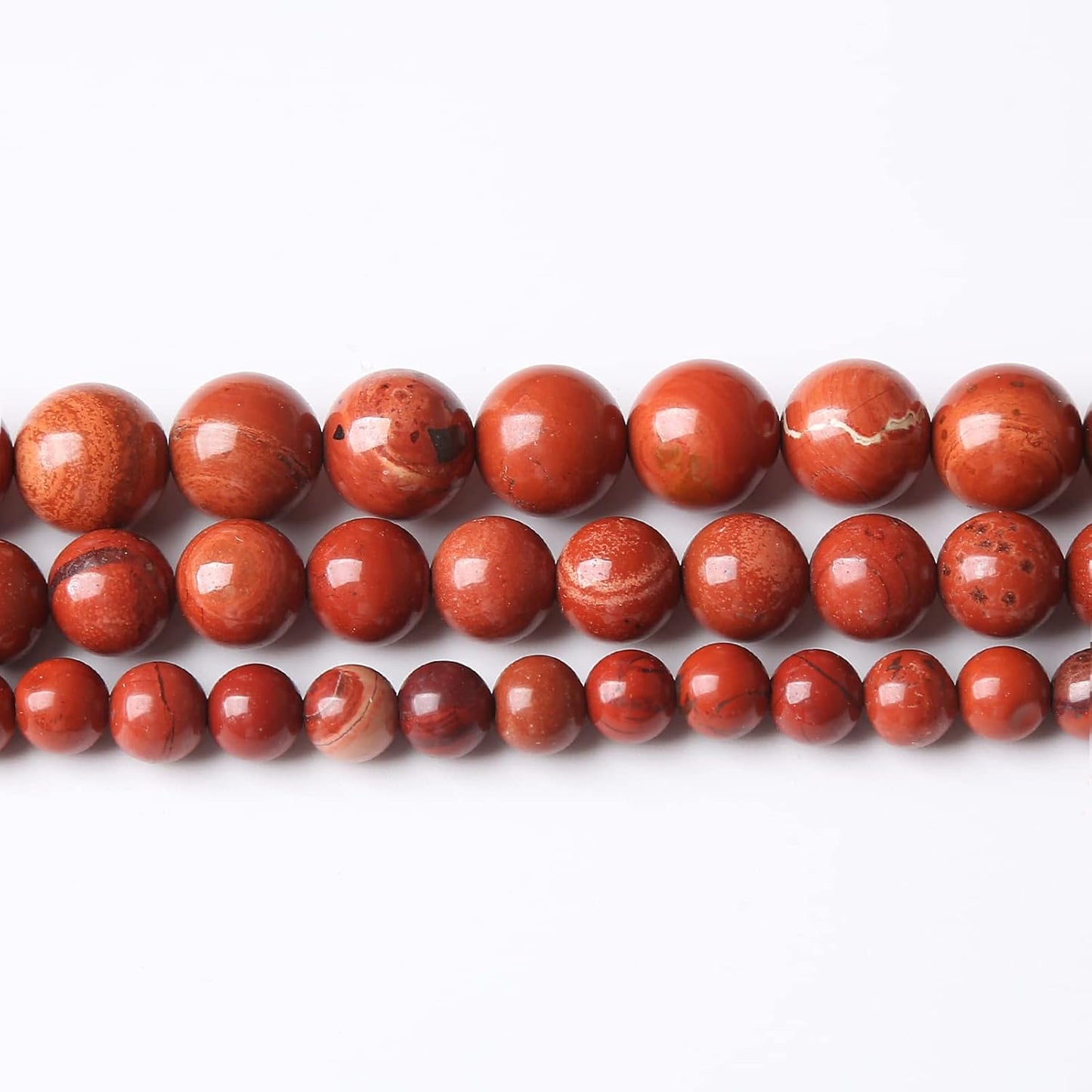 32PCS 12MM Red Jasper Stone Beads Round Loose for Jewelry Making DIY Energy Healing Power Bracelet 15"