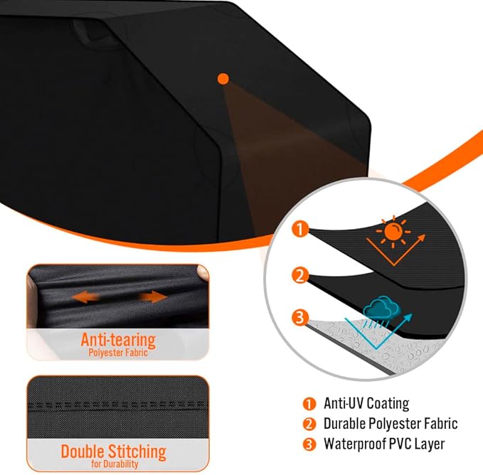 iCOVER 36 inch Griddle Cover for Blackstone, 600D Heavy Duty Waterproof Flat Top Grill Covers for 36" Grills 1554 1825 for Weber 36” Griddles with Support Pole