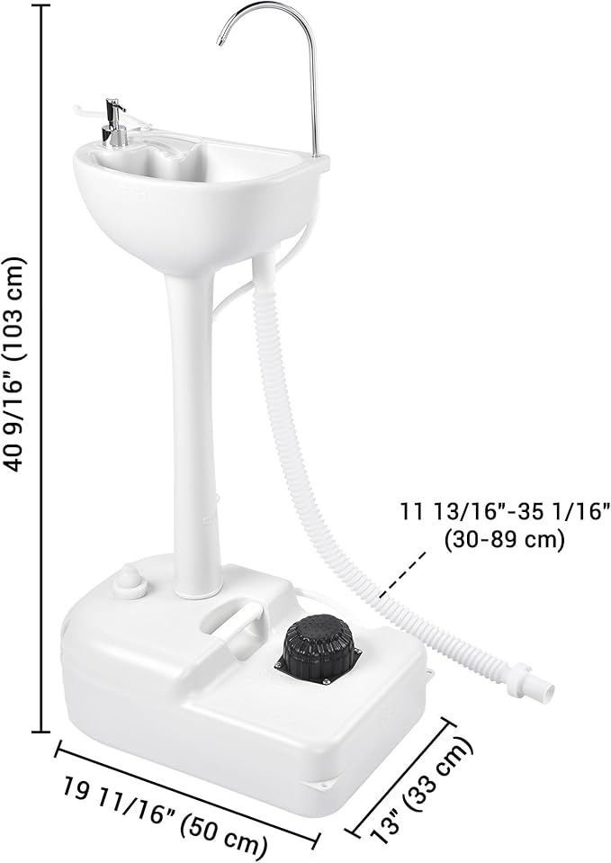 Yescom 17L Portable Sink Hand Wash Station with Pump & 24L Water Tank, Hand Washing Station for RV Travel Outdoor Camping Food Booth