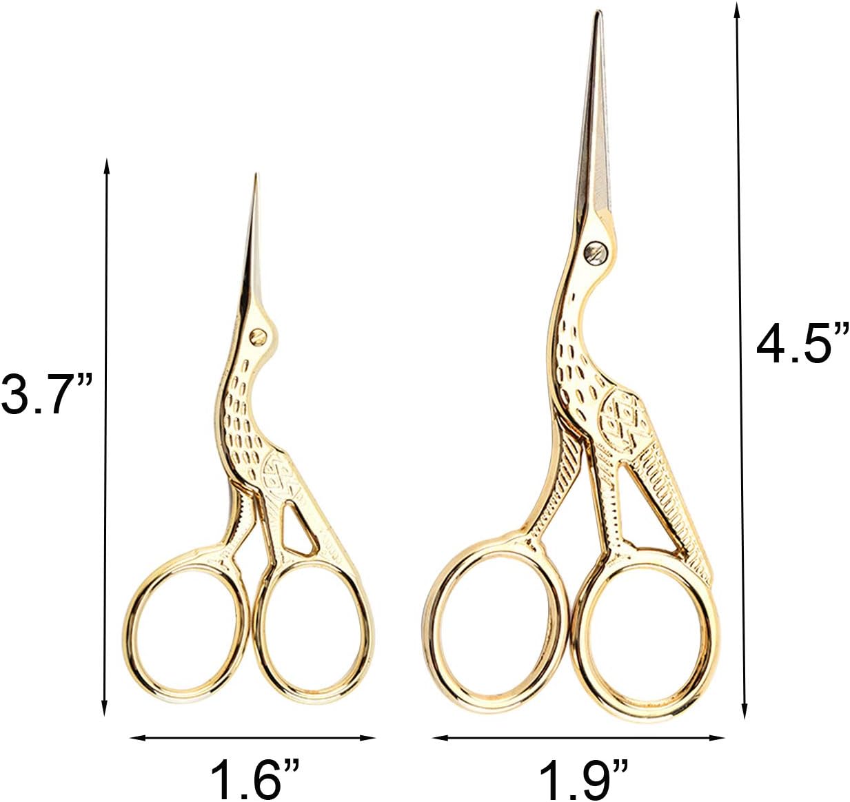 Vintage Stork Shape Sewing Scissors Stainless Steel Tailor Scissors Sharp Sewing Shears for Embroidery, Craft, Art Work & Everyday Use (6, Multicolour)