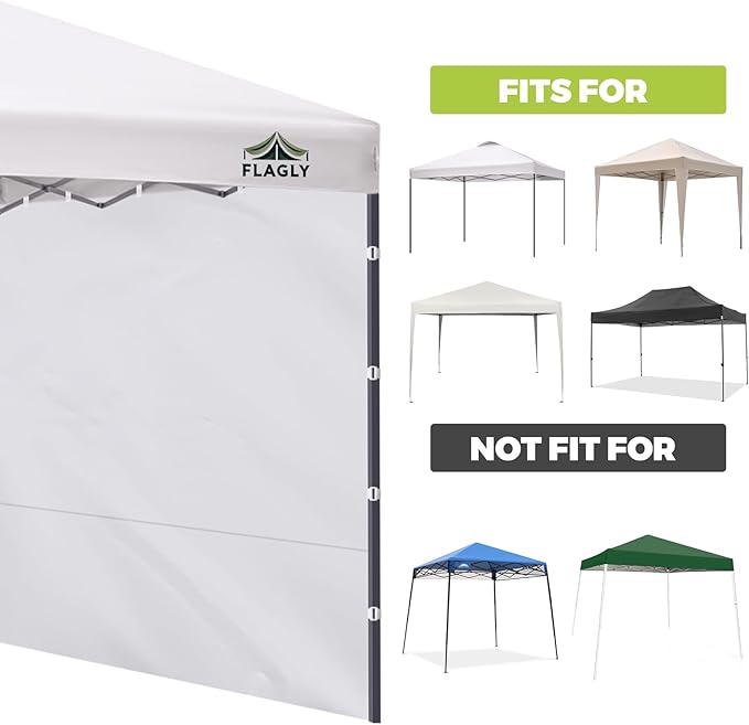 10x10 Pop Up Canopy Sidewall - 1 PC 300D Waterproof Attachable Tent Wall, Privacy Shade for Outdoor Events, Vendor Booths (Tent Not Included, Basic Style)
