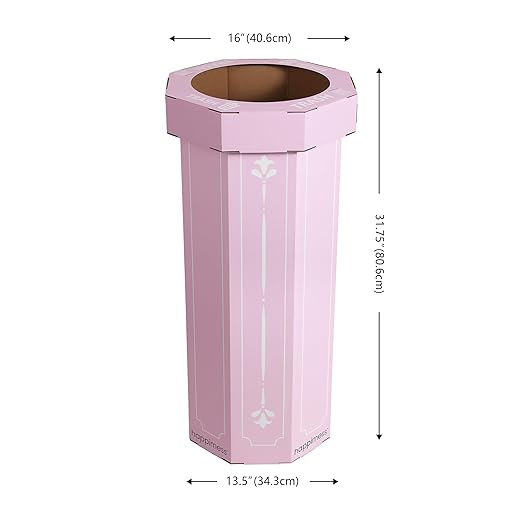 Eyely MPH1301D-SET2 Sal 25-Gallon Disposable Corrugated Cardboard Event Trash Can and Recycling Bin for BBQs, Beach, Parties & Events & Outdoor Activities, Bridal Pink (Set of 2)