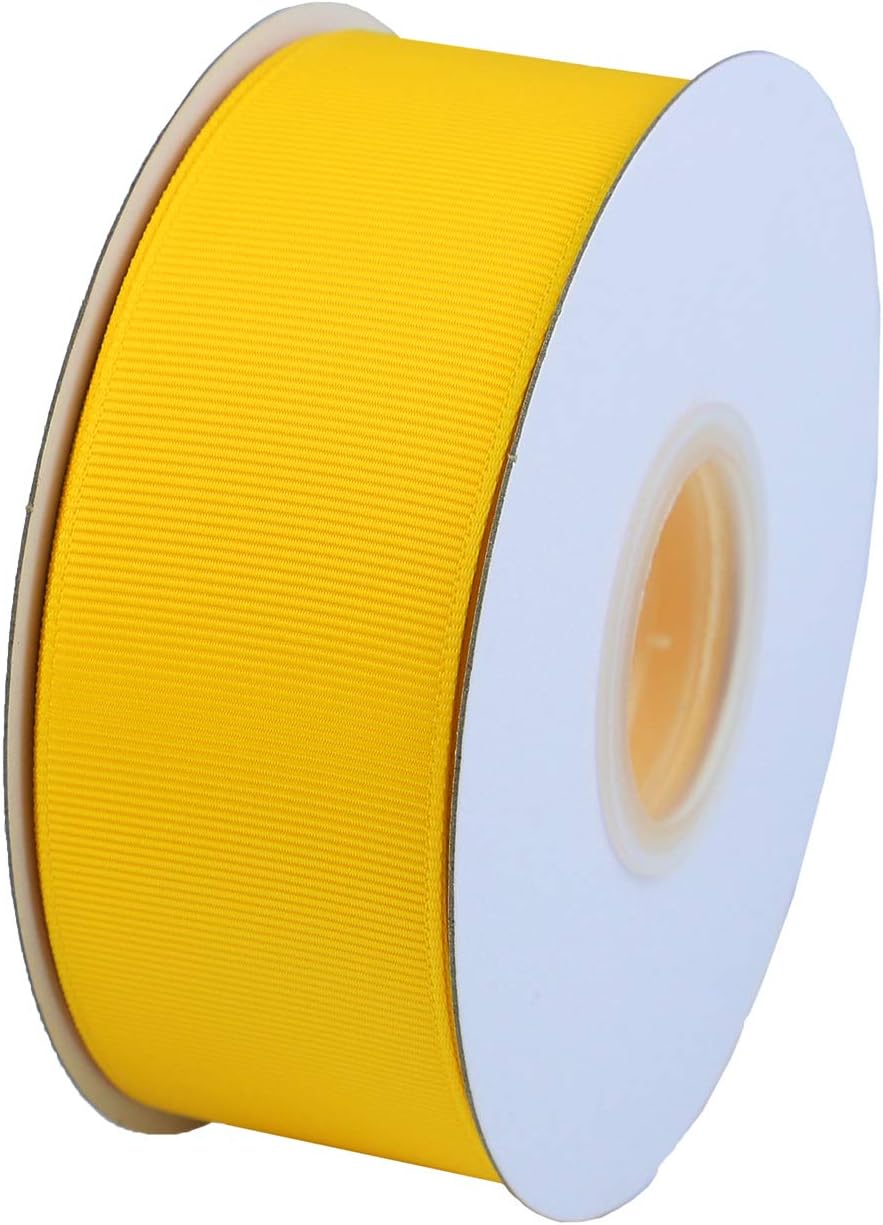 ITIsparkle 11/2" Inch Grosgrain Ribbon 25 Yards-Roll Set for Gift Wrapping Cake Decoration Party Favor Hair Braids Hair Bow Baby Shower Decoration Floral Arrangement Craft Supplies, Maize Ribbon