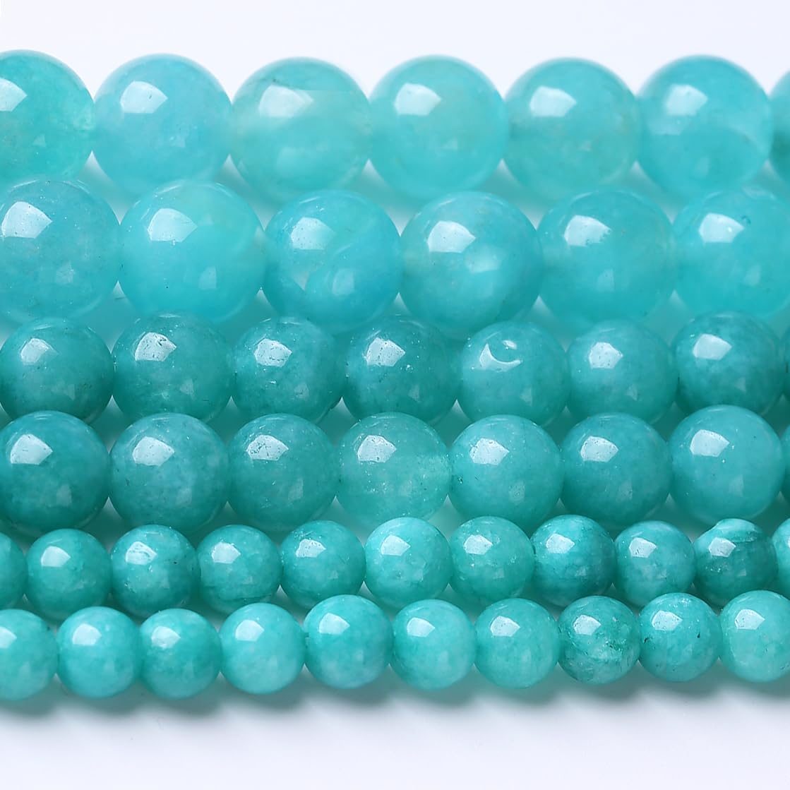 90PCS 4MM Lake Blue Chalcedony Natural Gemstone Round Stone Beads for Jewelry Making DIY Energy Stone Healing Power Bracelet 15"
