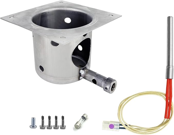 Replacement 7 Holes Firepot and AC Hot Rod Combo kit for Traeger Pellet Grill & Smoker, Burn Pot Assembly Parts for Pit Boss, Camp Chef, Z-Grills (KIT0396, 74254)