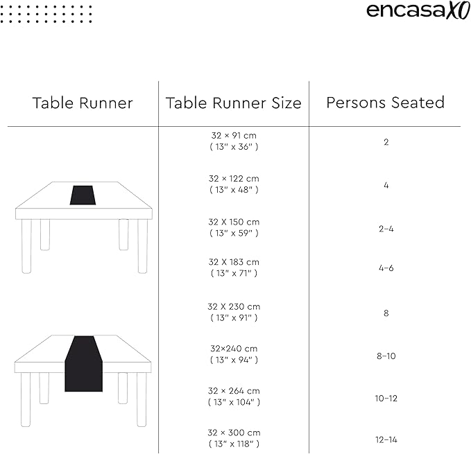Encasa XO Table Runner 13"x104" Long | Cotton Canvas Fabric | Mint Green Solid Color | Machine Washable & Durable