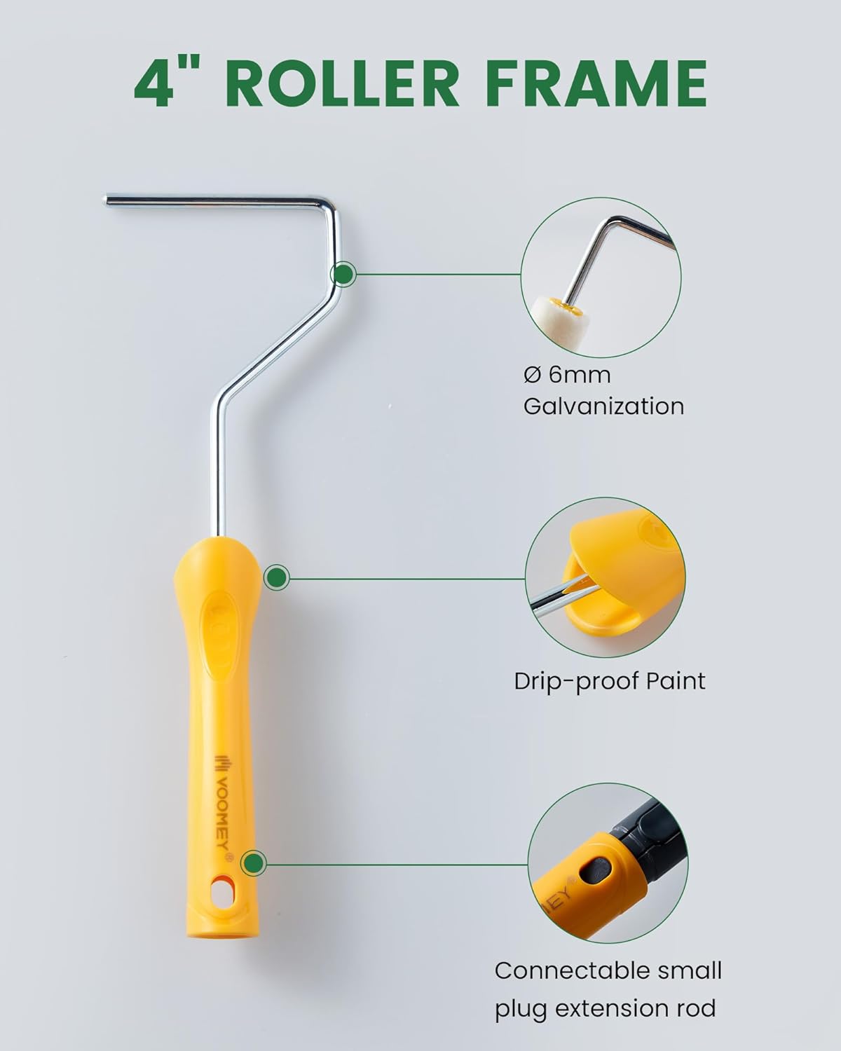 Voomey 4 Inch Paint Roller Tray - 24 Pack Plastic Liners & 1x Roller Frame, 4" Paint Tray Set, for Home Decor, Walls and Furniture Painting
