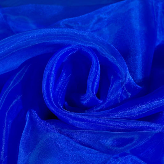 Fynite Royal Blue Organza Fabric by The Yard | 1 Yard Long | 44" Wide | Bridal Soft Sheer Organza Tulle for DIY Wedding Dress Fashion Craft Decorations