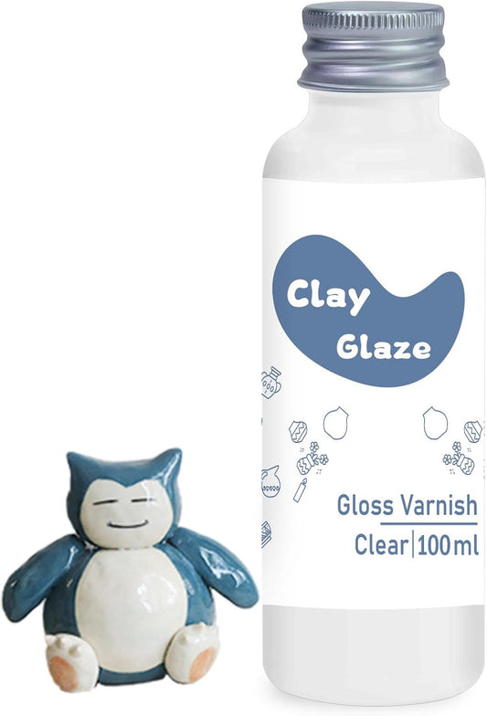 Air Dry Clay Glaze 100ml, Clay Varnish for Air Drying Clay, Clear Acrylic Varnish for Craft Pottery Waterproof & Gloss Finish