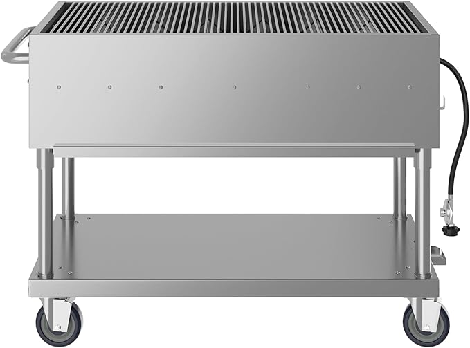 48 in. Commercial Mobile Outdoor Grill Stainless Steel, ETL Listed in Stainless-Steel (KM-CGM-48)