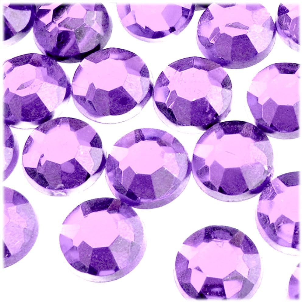 The Crafts Outlet 72pc Rhinestones Round 20mm - Lavender Light Purple or Light Amethyst