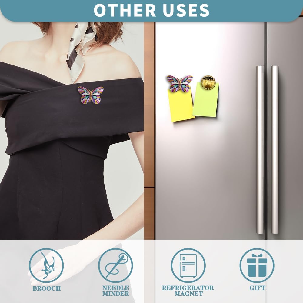 Magnetic Needle Minder Magnet Embroidery Accessories and Supplies Embroidery Needle Holder Cross Stitch Holder Needlework Supplies (Cardinal) (Butterfly)