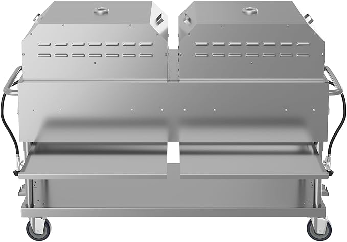 60 in. 8-Burner Commercial Outdoor Propane Gas Grill with Two 30 in. Pizza Ovens in Stainless-Steel, ETL Listed (CGKIT6-P30P30)