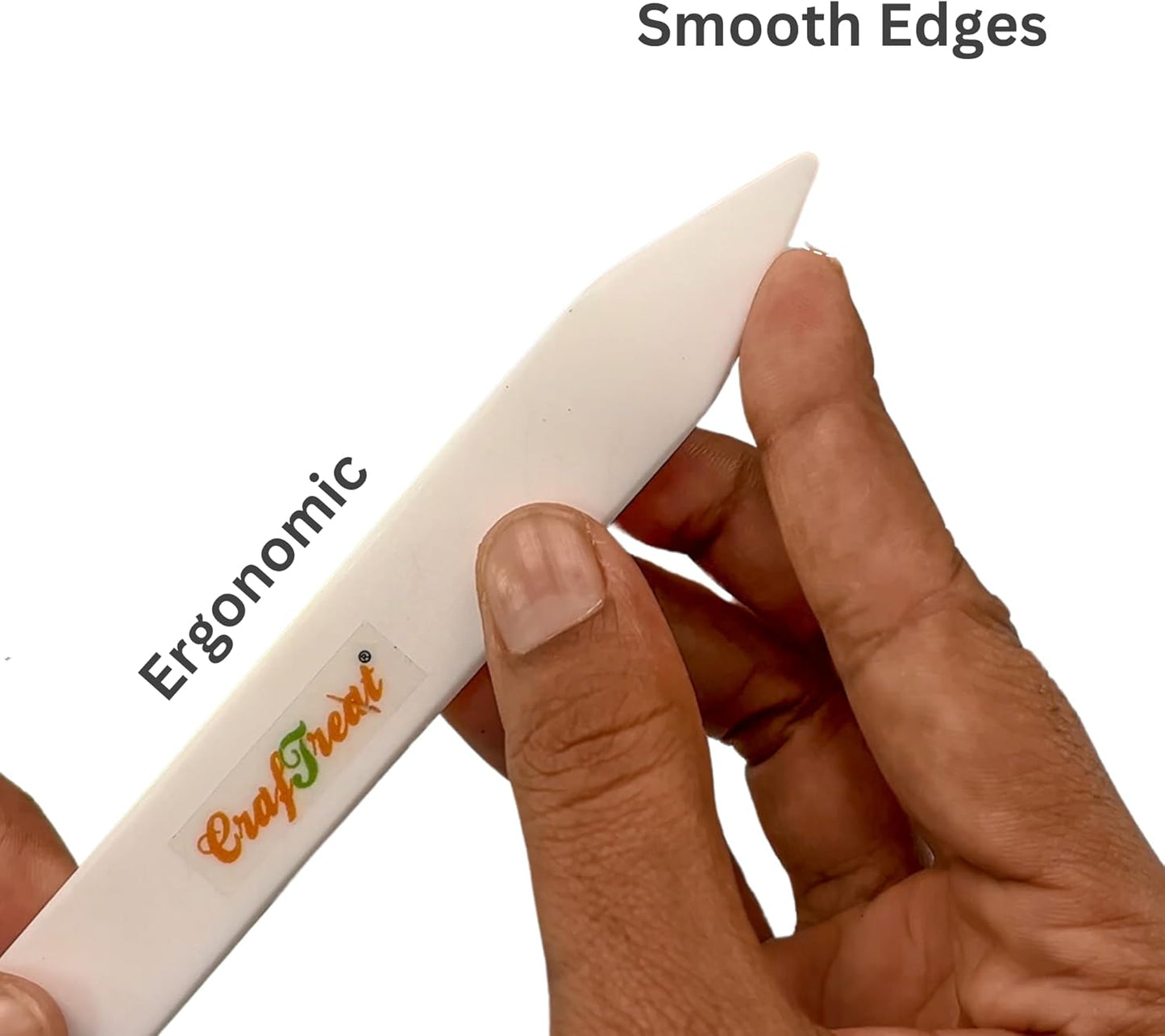 CrafTreat Teflon Bone Folder and Scoring Tool - Large Bone Folder - Paper Scorer for Paper Crafting, Bookbinding, Scrapbooking - Leather Burnishing Tool - Smooth, Ergonomic Tools (Large 1 pc)