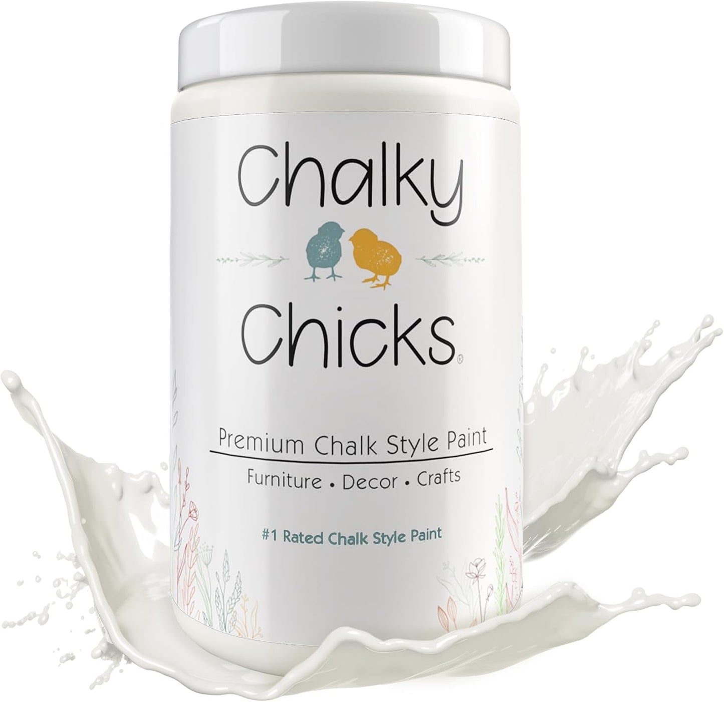 Chalky Chicks All-in-One Chalk Paint for Furniture or Cabinet - 32 Fl Oz - Matte Finish Old Lace (Off White) for Metal, Wood Furniture Paint - No Sanding All-in-One for Home Decor & Crafts, USA Made