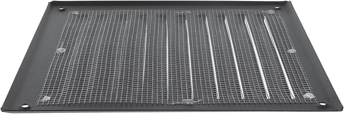 Square Ventilation Grille / 6" x 6" Inch Inside Measurement/Black Metal Air Vent Louver - Inside/Outside use - / 7.7" x 7.7" Inch Outer Measurement