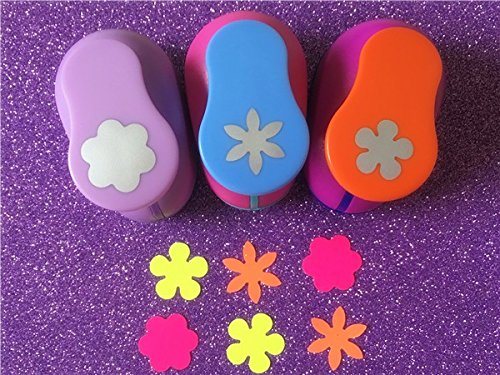 Fascola 3PCS Different Beautiful Flowers Shape 1 inch Craft Punch Set Scrapbook DIY Paper Cutter EVA Foam Hole Punches 1