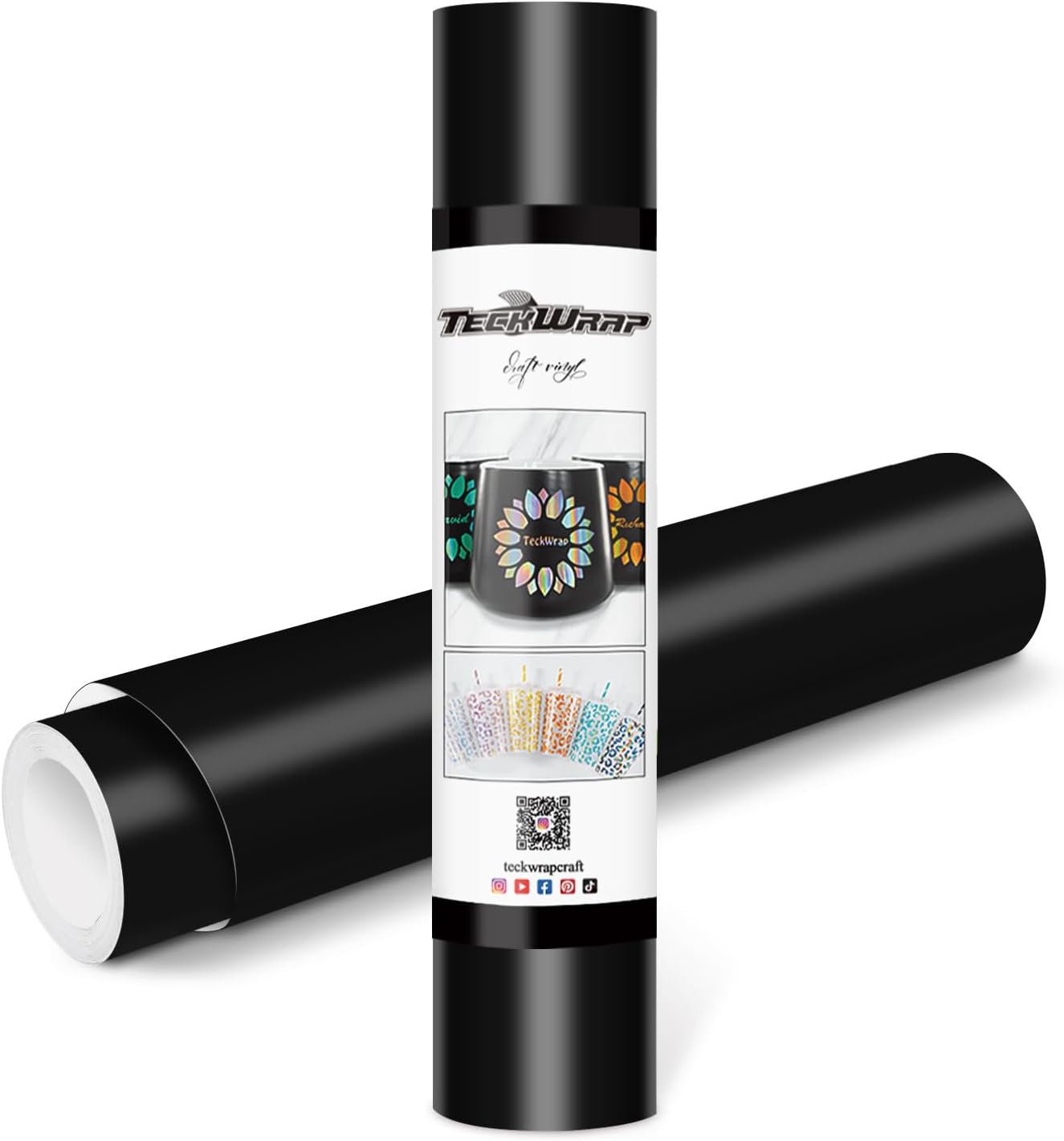 TECKWRAP Permanent Adhesive Vinyl 12" x 10ft, Matte Black