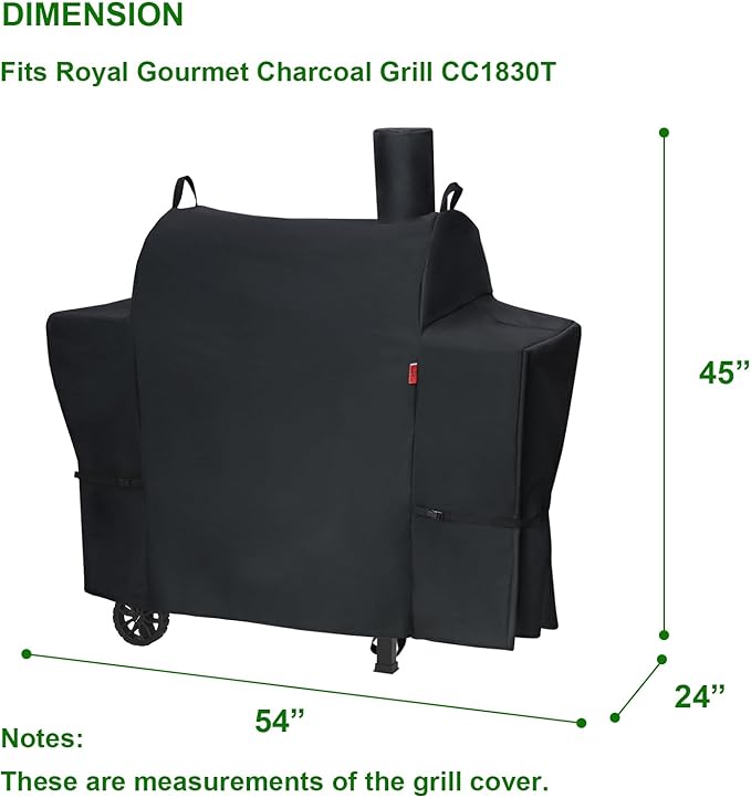 Outdoor Grill Cover for Royal Gourmet CC1830T 30" Barrel Charcoal Grill, Cover Geny Waterproof 600D Heavy Duty BBQ Grill Cover, Barbecue Grill Covers Fit Royal Gourmet CC Series Grills.