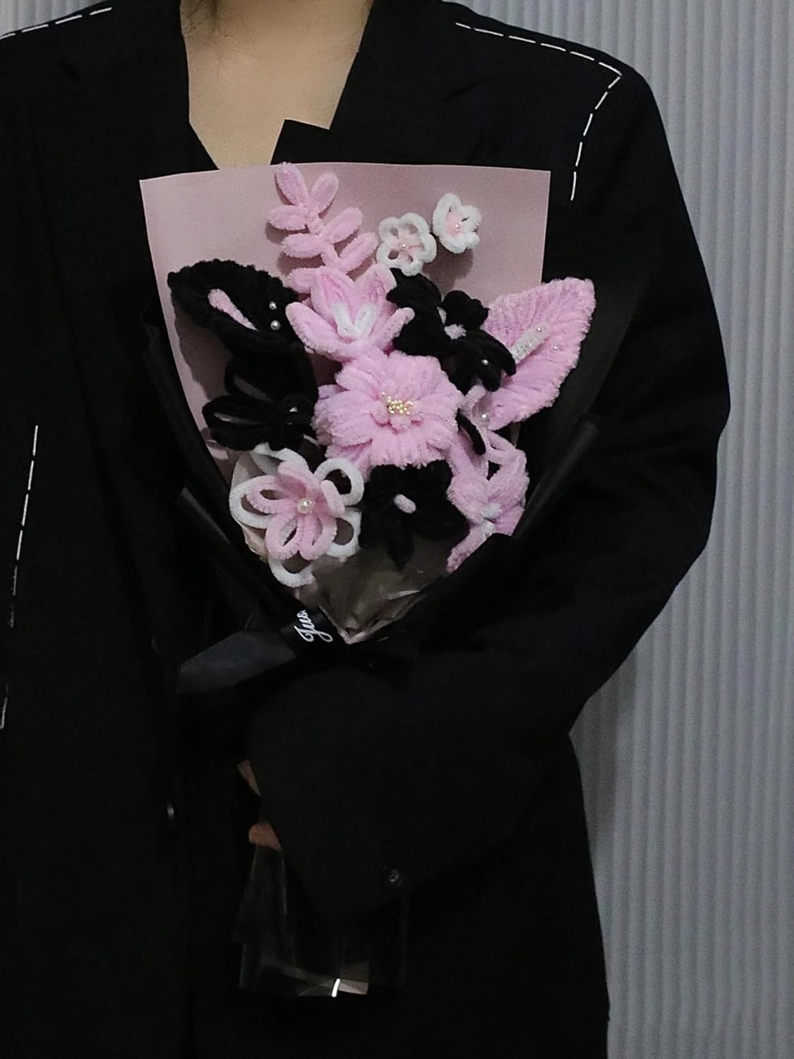 100 Pieces Pipe Cleaners Chenille Stem, Black Pipe Cleaners Set for Pipe Cleaners Halloween DIY Arts Crafts Decorations, Chenille Stems Pipe Cleaners (Black)