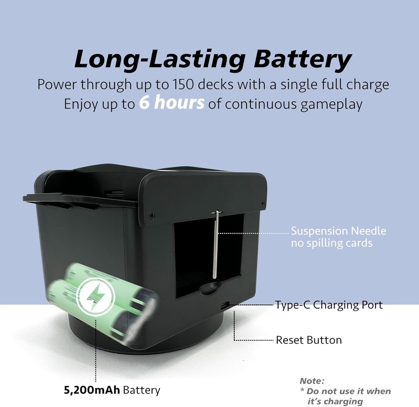 All-in-One Automatic Card Shuffler and Dealer,with 4 Remotes,Programmable Dealer,Card Shuffler 2 Deck,360° Rotation,Ultra Quiet,Rechargeable,up to 12 Players,for All Card Games (Jet Black)