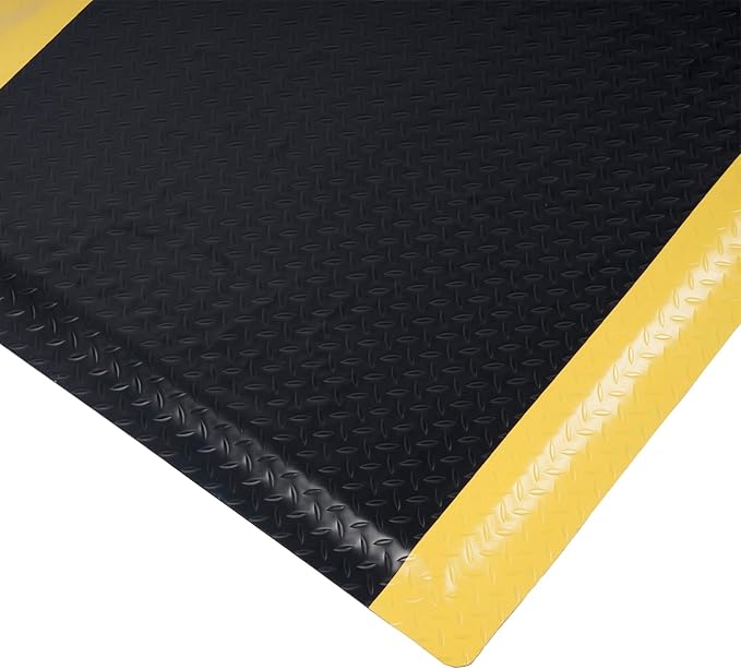 Nisorpa Anti Fatigue Mats Industrial 3' x 6' Ergonomic Standing Mat 15/16" Extra Thick Kitchen Mat Heavy Duty Commercial Diamond Plate Cushioned Shop Floor Mats - Safety Support for Leg & Back Pain